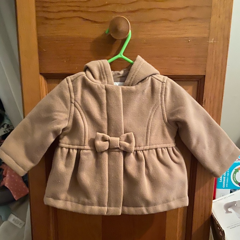 Brand New Baby Girl Tan Pea Coat